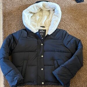 Women’s Hollister black Puffer collection jacket coat sz Small NICE